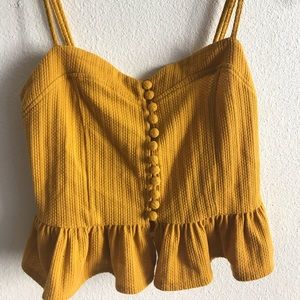 Gold ruffled Crop top